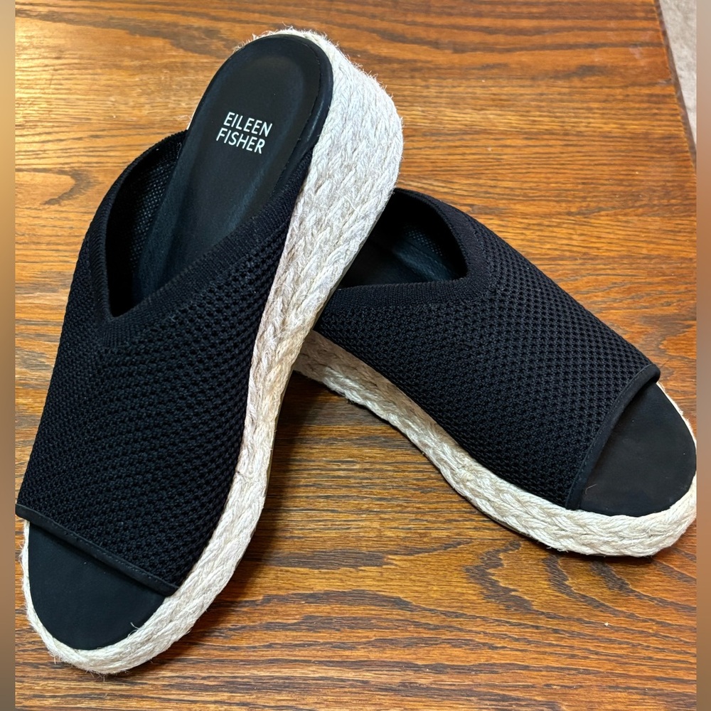 Eileen Fisher RecycledStretch Knit Espadrille Wedge , Tali. Woman’s Size 8